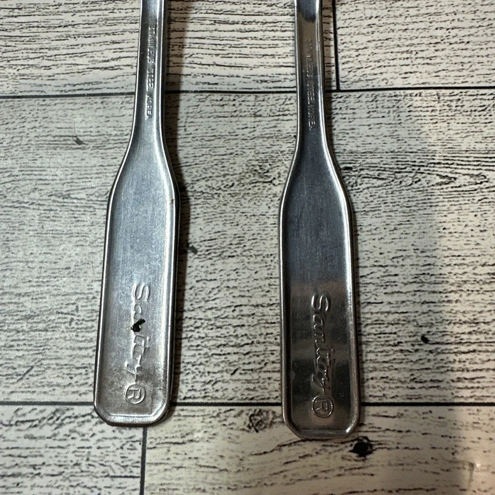 Sanitoy Stainless Steel‎ Baby Fork and Spoon Korea Vintage